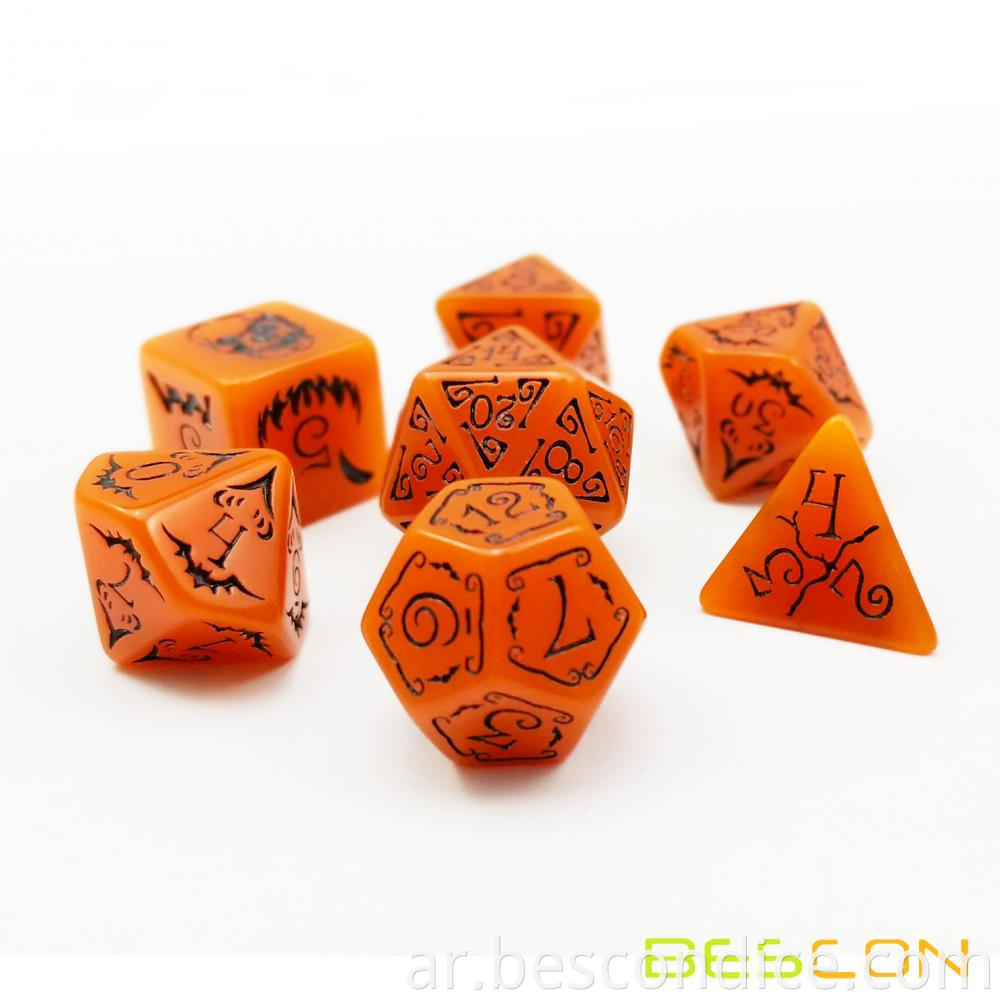 Luminous Halloween Rpg Dice Set Pumpkin Color 4